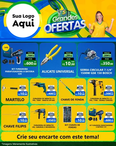 Modelo de Rede Social para Feed Instagram com o tema Grandes Ofertas para Maquinas e Ferramentas