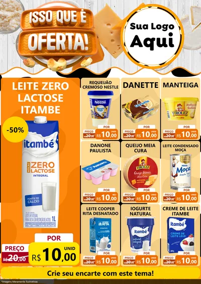 Modelo de Encarte para Encarte A4 Vertical com o tema Isso Que É Oferta para Frios e Laticínios