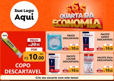 Modelo de Encarte para Encarte A4 Horizontal com o tema Quarta da Economia para Embalagens