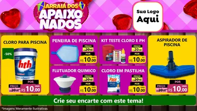 Modelo de TV para TV Horizontal com o tema Arraiá dos Apaixonados para Produtos para Piscina