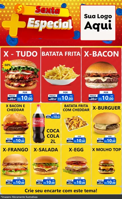 Modelo de Encarte para Encarte Grande com o tema Sexta Mais Especial para Hamburgueria