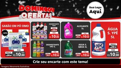 Modelo de TV para TV Horizontal com o tema Domingou de Ofertas para Produtos de Limpeza