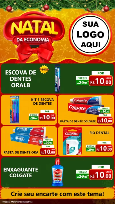 Modelo de TV para TV Vertical com o tema Natal da Economia para Higiene Pessoal
