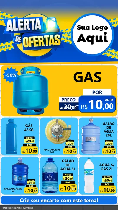 Modelo de Rede Social para Stories com o tema Alerta de Ofertas para Água e gás