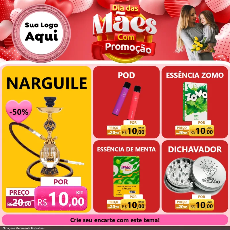 Modelo de Rede Social para Feed Facebook com o tema Dia Das Mães Com Promoção para Tabacaria
