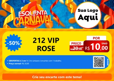 Modelo de Cartaz para Cartaz A4 Horizontal com o tema Esquenta de Carnaval para Perfumes