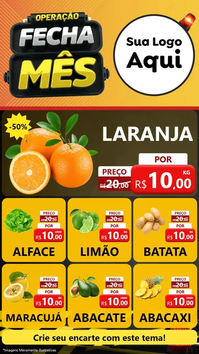 Modelo de Rede Social para Stories com o tema Operação Fecha Mês para Hortifrúti