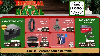 Modelo de TV para TV Horizontal com o tema Especial de Natal para Moto peças
