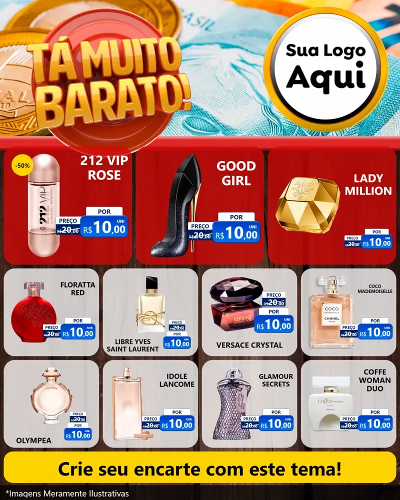 Modelo de Rede Social para Feed Instagram com o tema Está Muito Barato para Perfumes