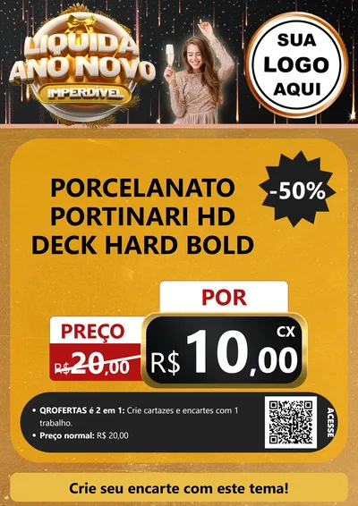Modelo de Cartaz para Cartaz A4 Vertical com o tema Liquida Ano Novo Imperdível para Pisos e revestimentos