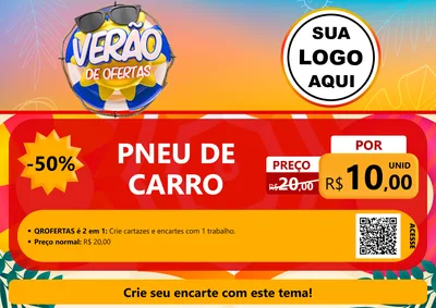 Modelo de Cartaz para Cartaz A4 Horizontal com o tema Verão de Ofertas para Auto peças