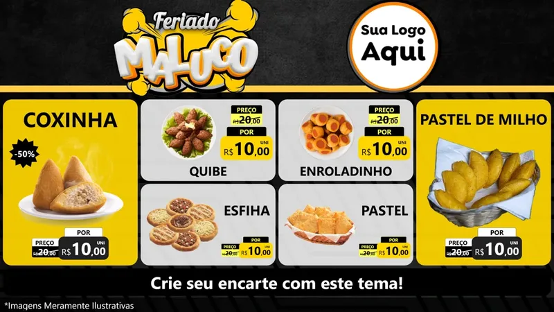 Modelo de TV para TV Horizontal com o tema Feriado Maluco para Salgadaria