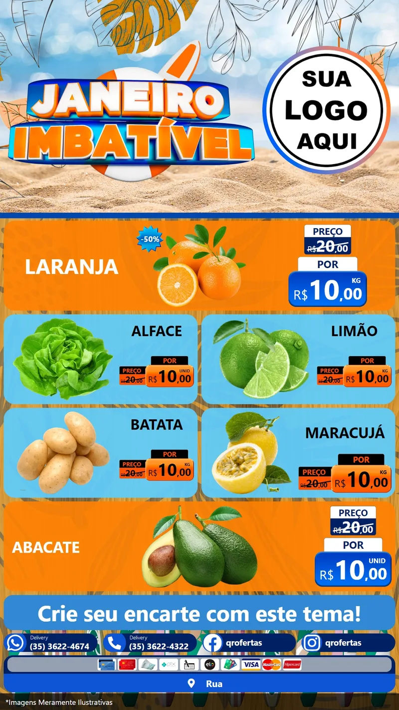 Modelo de TV para TV Vertical com o tema Janeiro Imbatível para Hortifrúti