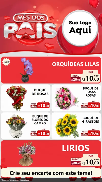 Modelo de TV para TV Vertical com o tema Mês dos Pais para Floricultura e jardim