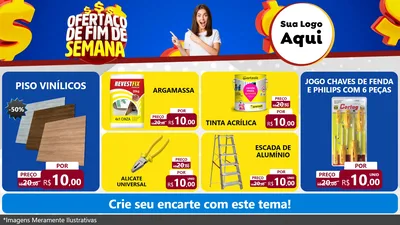 Modelo de TV para TV Horizontal com o tema Ofertaço de Fim de Semana para Material para Construção