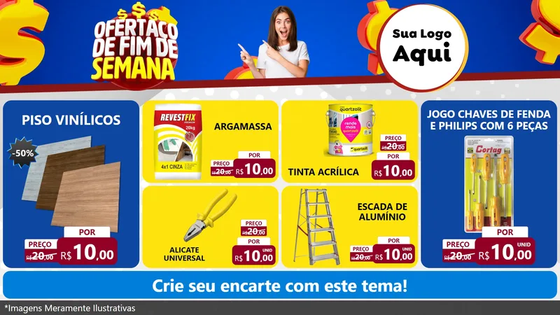 Modelo de TV para TV Horizontal com o tema Ofertaço de Fim de Semana para Material para Construção