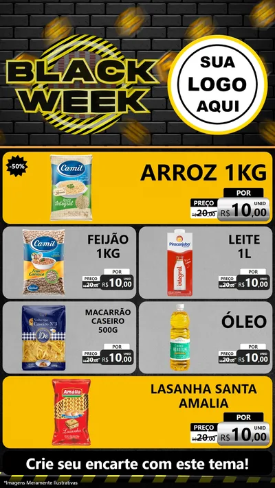Modelo de TV para TV Vertical com o tema Black Week para Supermercado