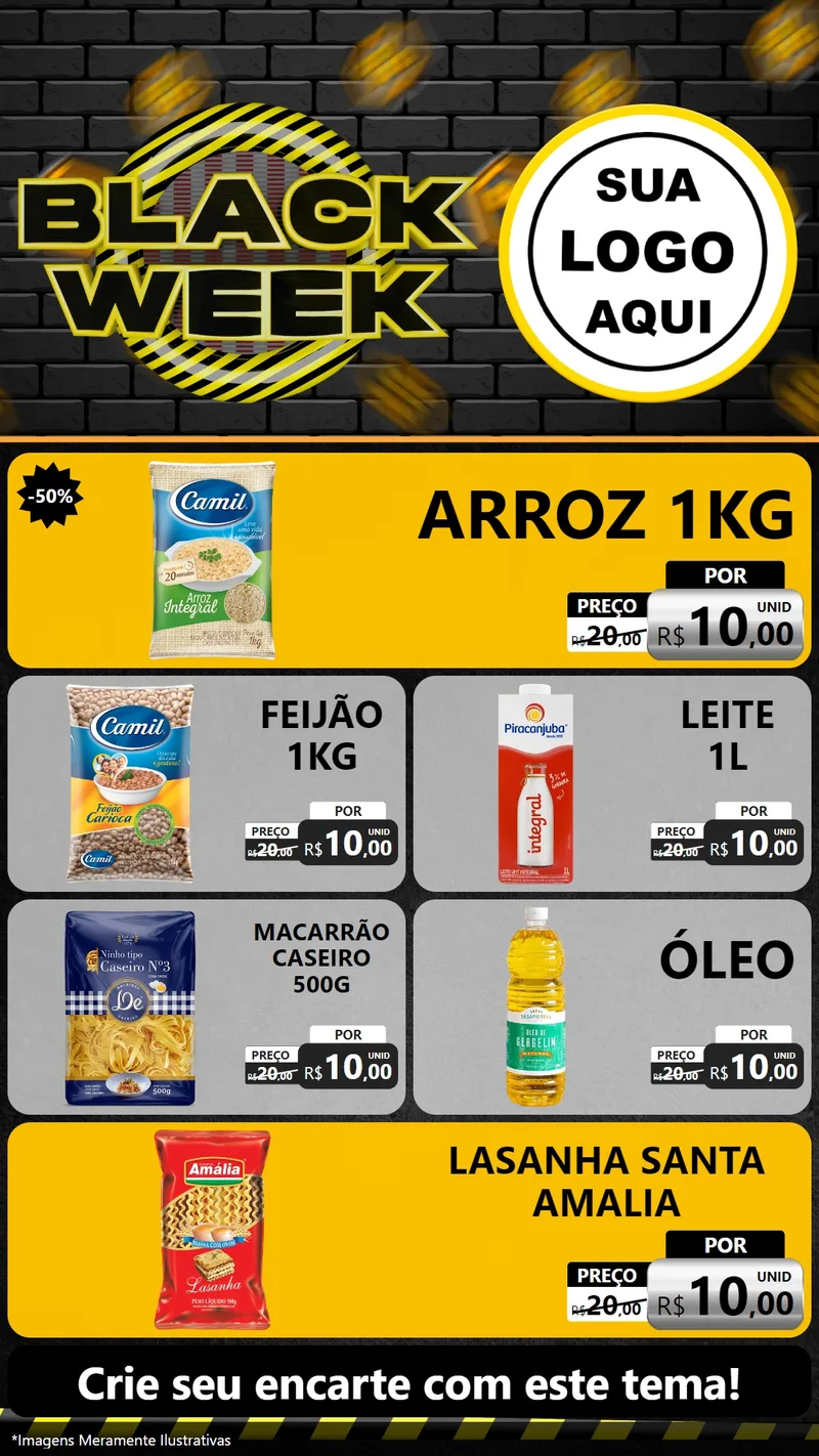 Modelo de TV para TV Vertical com o tema Black Week para Supermercado