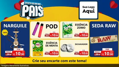 Modelo de TV para TV Horizontal com o tema Oferta Do Dia Dos Pais para Tabacaria