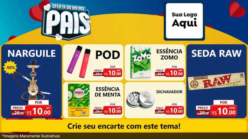 Modelo de TV para TV Horizontal com o tema Oferta Do Dia Dos Pais para Tabacaria