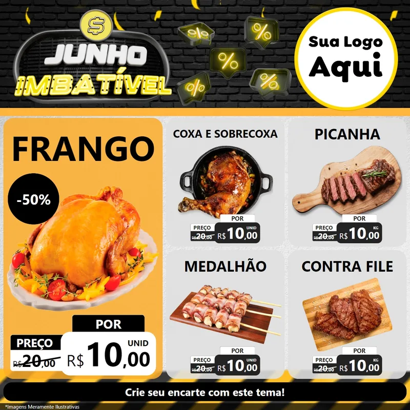 Modelo de Rede Social para Feed Facebook com o tema Junho Imbatível para Assados