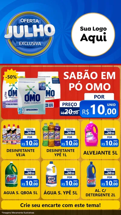 Modelo de Rede Social para Stories com o tema Oferta Exclusiva, Julho para Produtos de Limpeza
