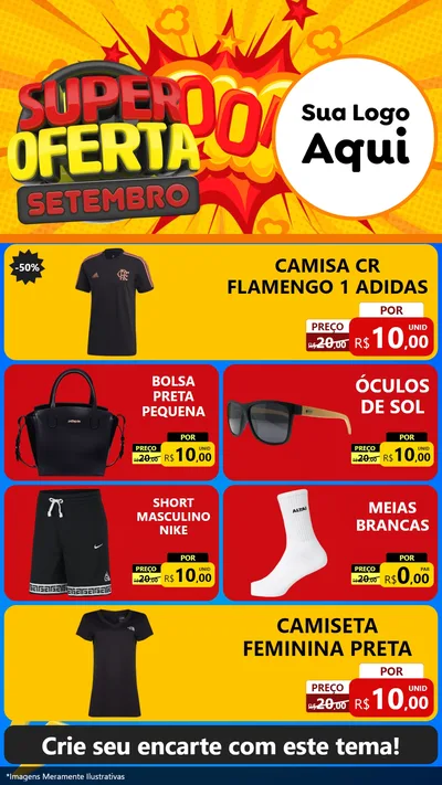 Modelo de TV para TV Vertical com o tema Super Oferta Setembro para Roupas e acessórios