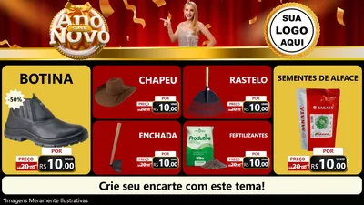 Modelo de TV para TV Horizontal com o tema Super Ano Novo para Agropecuária