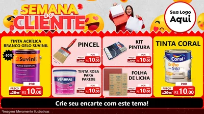 Modelo de TV para TV Horizontal com o tema Semana do Cliente para Tintas e Ferramentas