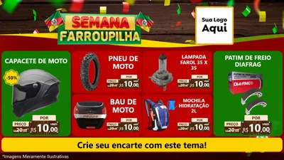 Modelo de TV para TV Horizontal com o tema Semana Farroupilha para Moto peças