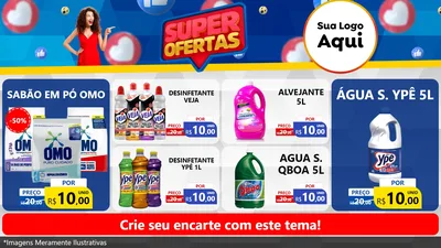 Modelo de TV para TV Horizontal com o tema Super Ofertas para Produtos de Limpeza