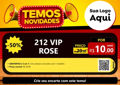 Modelo de Cartaz para Cartaz A4 Horizontal com o tema Temos Novidades para Perfumes