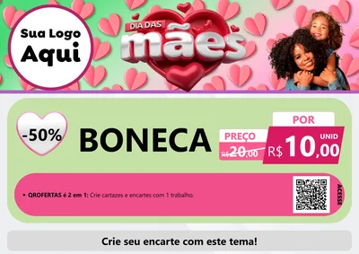 Modelo de Cartaz para Cartaz A4 Horizontal com o tema Dia das Mães para Brinquedos