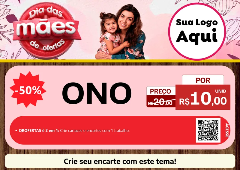 Modelo de Cartaz para Cartaz A4 Horizontal com o tema Dia Das Mães De Ofertas para Óticas