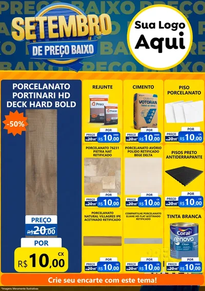 Modelo de Encarte para Encarte A4 Vertical com o tema Setembro De Preço Baixo para Pisos e revestimentos