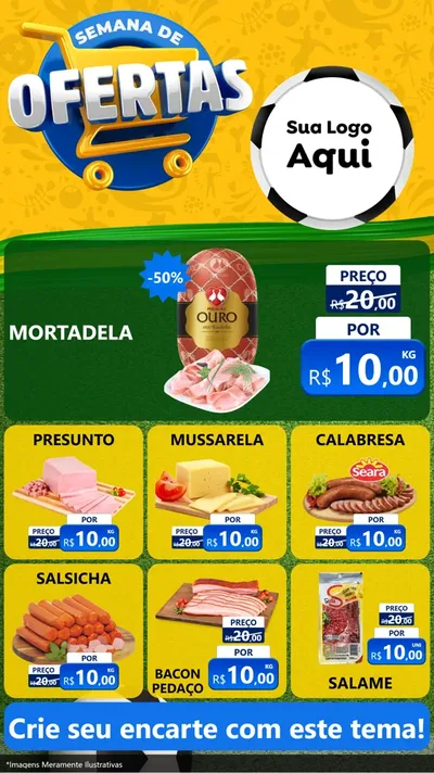 Modelo de Rede Social para Stories com o tema Semana de Ofertas - Copa para Frios e Laticínios