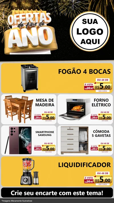Modelo de TV para TV Vertical com o tema Ofertas de Fim de Ano para Móveis e Eletro