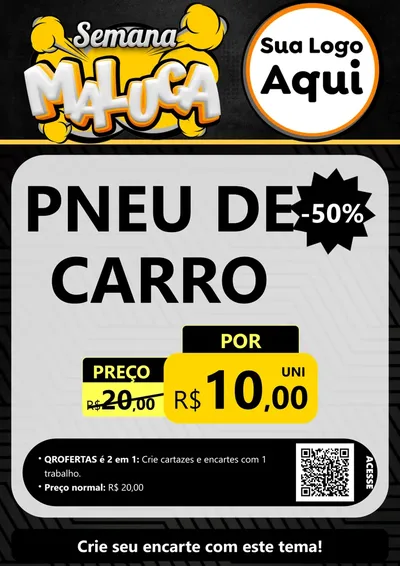 Modelo de Cartaz para Cartaz A4 Vertical com o tema Semana Maluca para Auto peças
