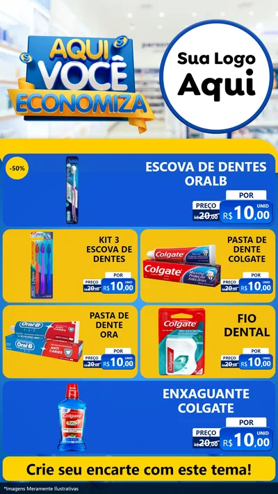 Modelo de TV para TV Vertical com o tema Aqui Você Economiza para Higiene Pessoal