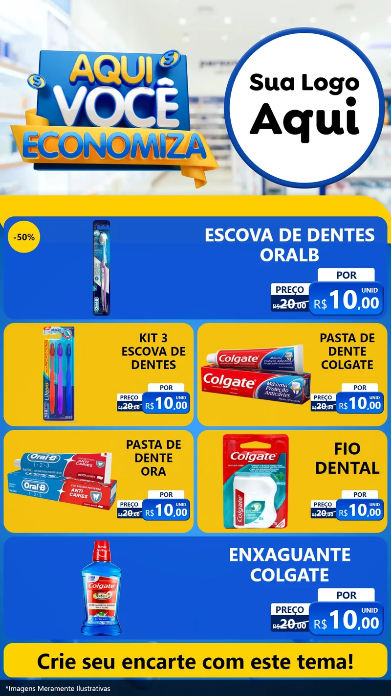 Modelo de TV para TV Vertical com o tema Aqui Você Economiza para Higiene Pessoal