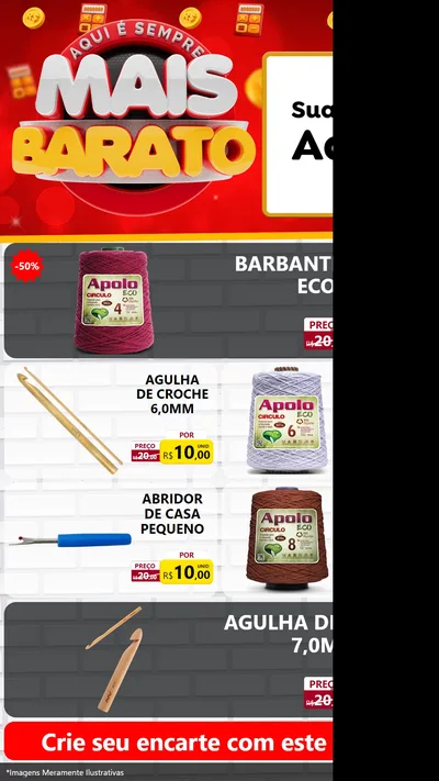 Modelo de TV para TV Vertical com o tema Mais Barato para Armarinho e Aviamentos
