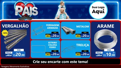 Modelo de TV para TV Horizontal com o tema Mês Dos Pais para Ferragens