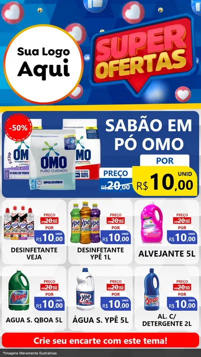 Modelo de Rede Social para Stories com o tema Super Ofertas para Produtos de Limpeza