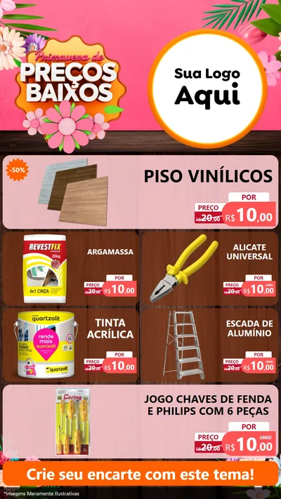 Modelo de TV para TV Vertical com o tema Primavera de Preços Baixos para Material para Construção