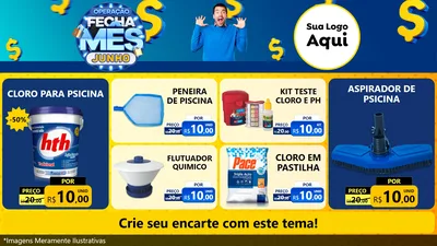 Modelo de TV para TV Horizontal com o tema Operação Fecha Mês, Junho para Produtos para Piscina