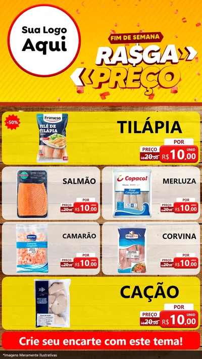 Modelo de TV para TV Vertical com o tema Fim de Semana Rasga Preços para Peixaria