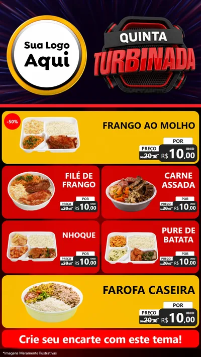 Modelo de TV para TV Vertical com o tema Quinta Turbinada para Restaurante