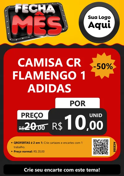 Modelo de Cartaz para Cartaz A4 Vertical com o tema Fecha Mês para Roupas e acessórios