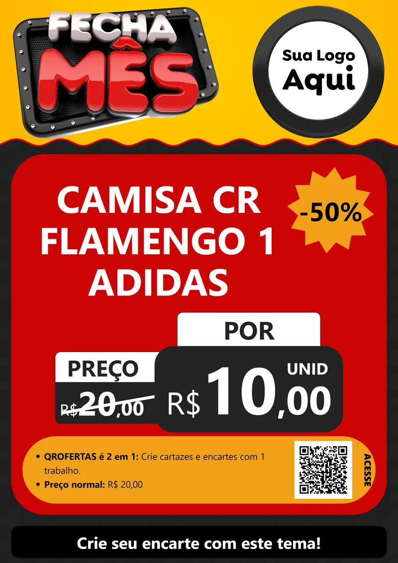 Modelo de Cartaz para Cartaz A4 Vertical com o tema Fecha Mês para Roupas e acessórios