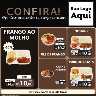 Modelo de Rede Social para Feed Facebook com o tema Confira! Ofertas que irão te surpreender! para Restaurante